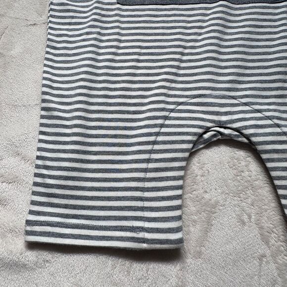 Moon + Beck Gray/White Striped 2/3T Sleeveless Kangaroo Pocket Romper New - Picture 6 of 8